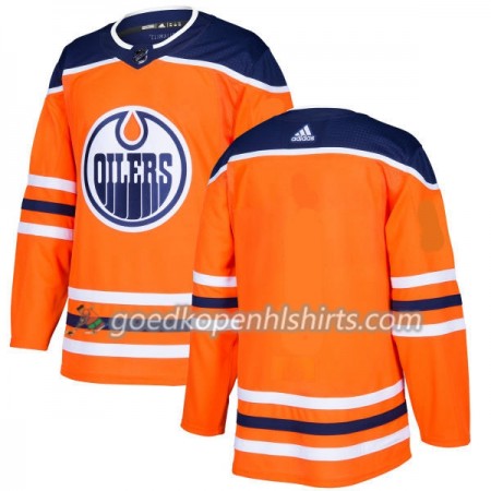 Edmonton Oilers Blank Adidas 2017-2018 Oranje Authentic Shirt - Mannen